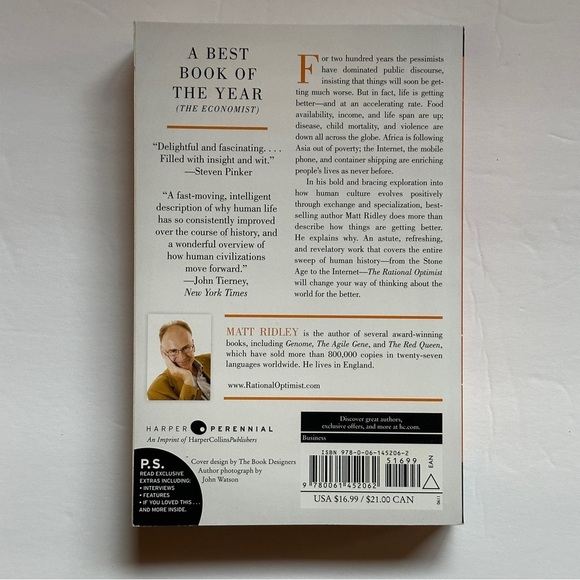 The Rational Optimist by Matt Ridley | Economics, Science | Paperback Book - Picture 2 of 6